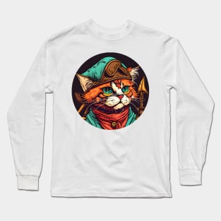 Pirate Cat-Tain - Cat Lover Long Sleeve T-Shirt